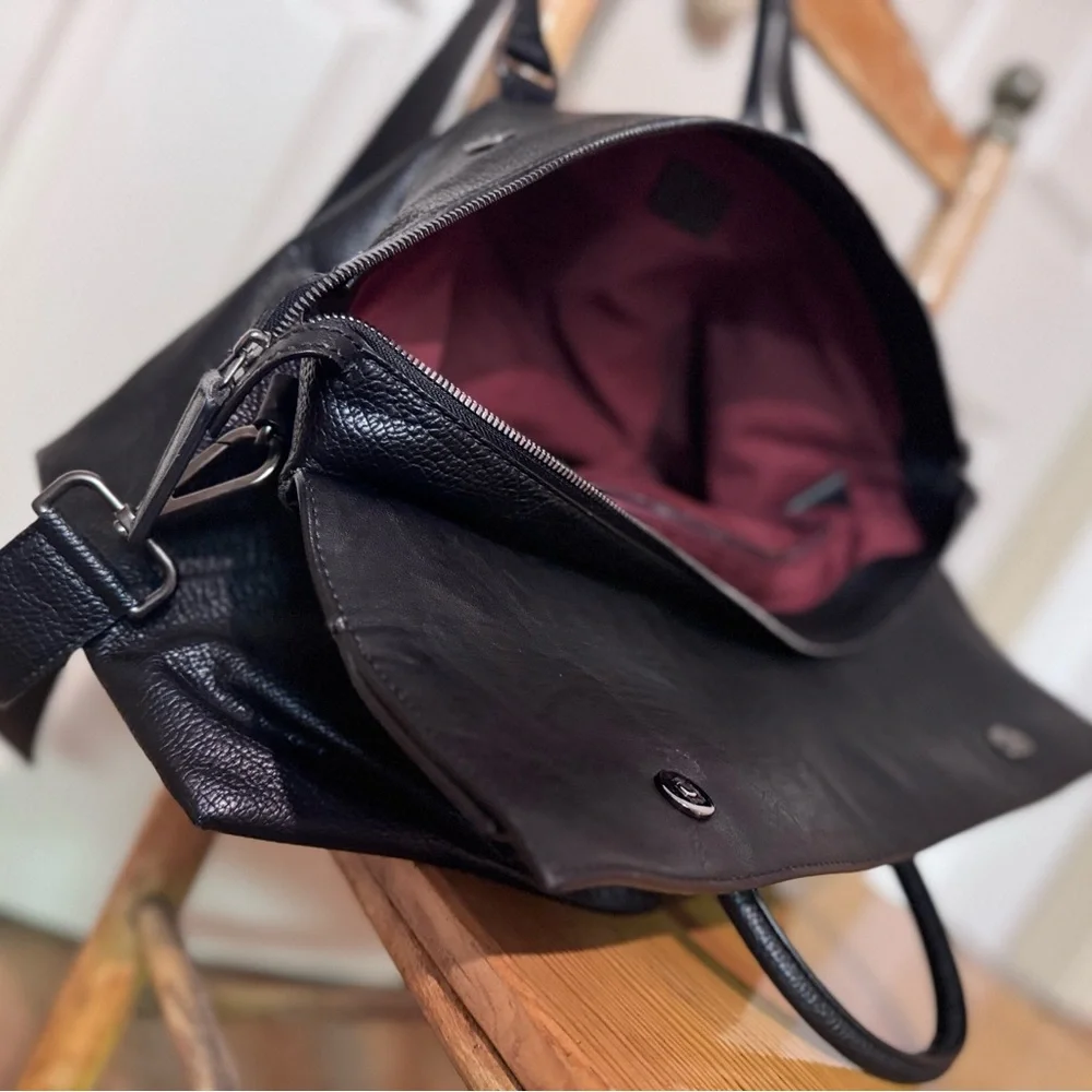 Salvatore Ferragamo Black Leather Duffel Bag